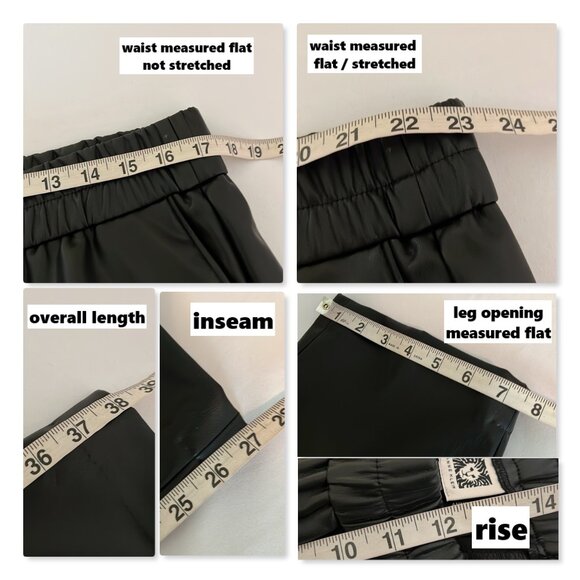 Anne Klein Pull On Cinched Waist Faux Leather Pant Sz L NWT - Picture 9 of 9